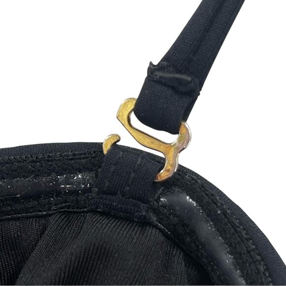 Blumoss Black Sleek Minimalist Halter Strapless One Piece Swimsuit Size Large - Picture 11 of 12